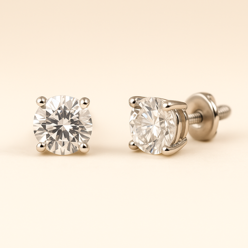 Ancona Jewelry 14k White Gold 4 Carat Lab Grown Diamond Stud Earrings E Vs1 Igi Certified Screw Back In White