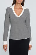 Elie Tahari The Carlotta Split Neck Sweater