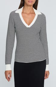 Elie Tahari The Carlotta Split Neck Sweater