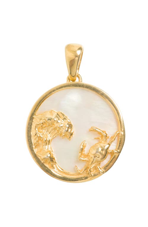 Freya Rose Women's Cancer, Gold Zodiac Pendant In Cancer