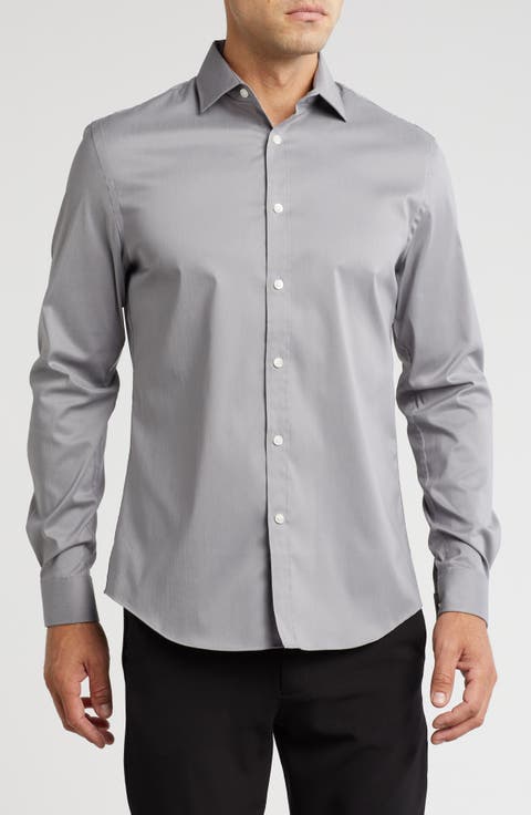 Air Soft Slim Fit Solid Stretch Dress Shirt (Regular, Big & Tall)