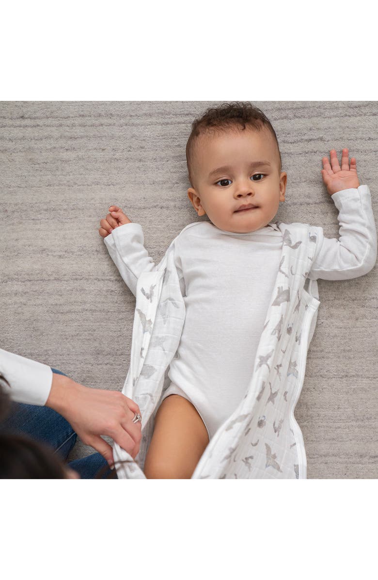 aden + anais Organic Cotton Muslin Wearable Blanket, Alternate, color, Map The Stars Grey