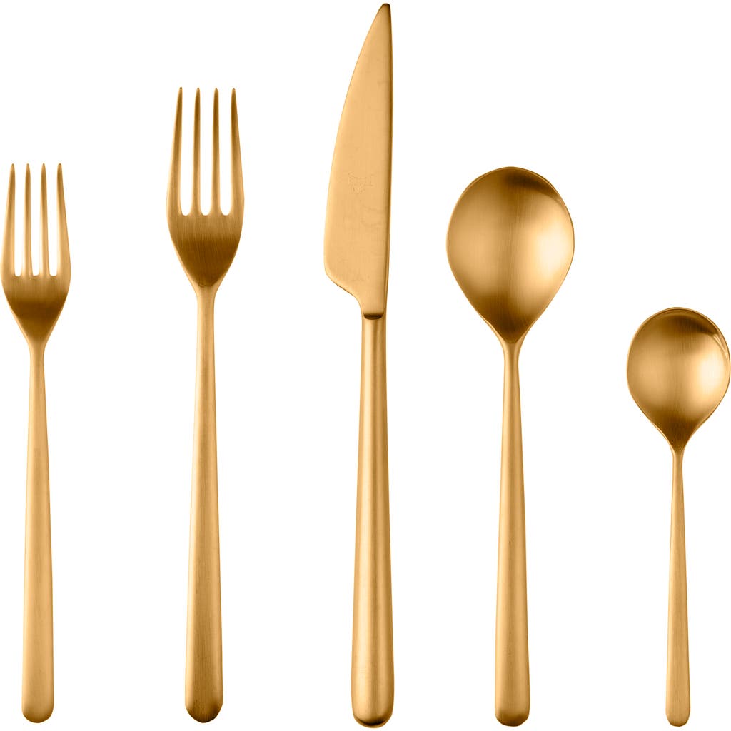 Mepra Linea Ice Flatware Set In Gold