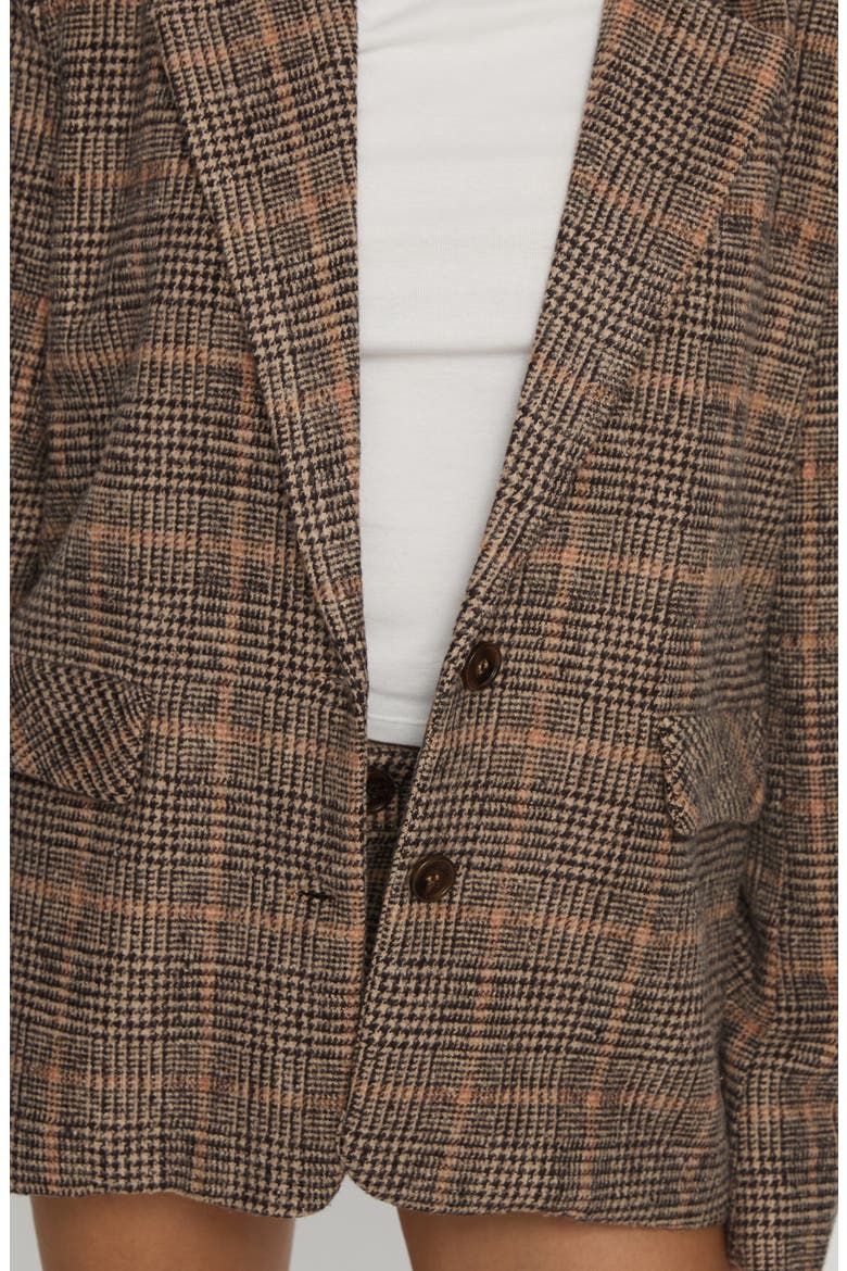 Ayvanna Oversize Glen Plaid Blazer, Alternate, color, BROWN PLAID