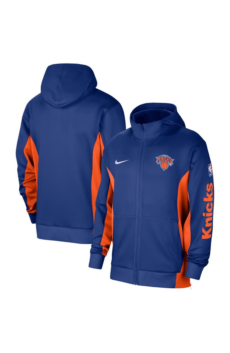 Nike Men's Nike Blue New York Knicks 2023/24 Authentic Showtime Full-Zip Hoodie, Main, color, 