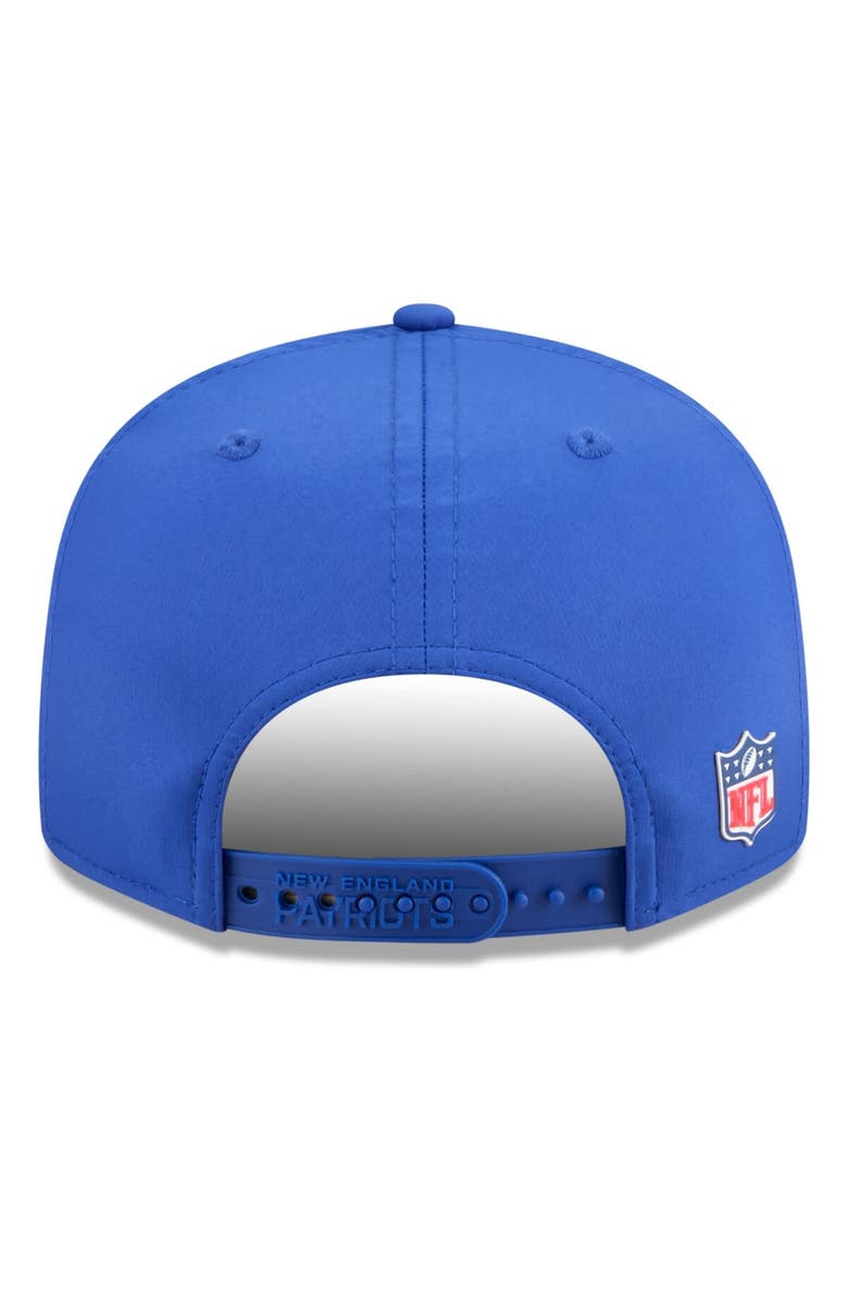 New Era Men's New Era Royal New England Patriots 2025 Sideline Throwback Split Panel 9FIFTY Snapback Hat, Alternate, color,