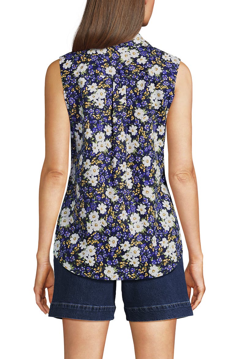 Sleeveless No Iron Shirt, Alternate, color, Deep Sea Spring Floral