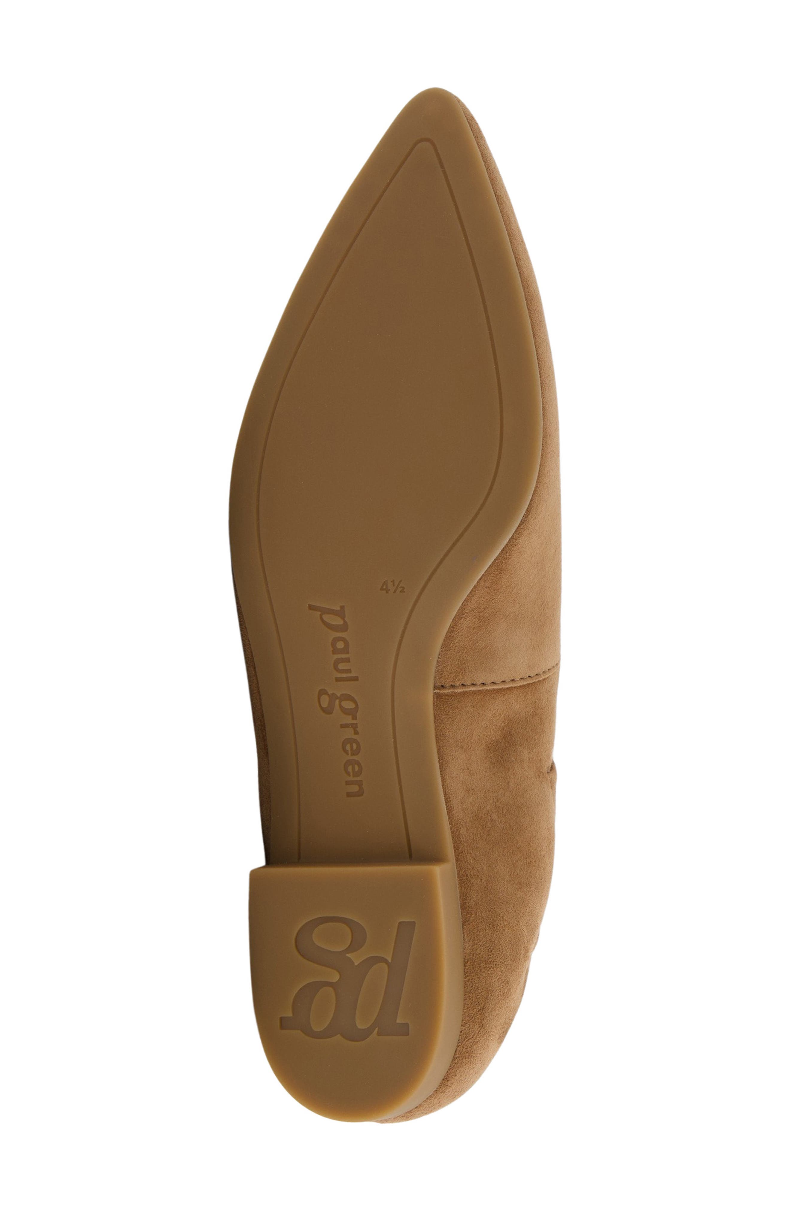 Elly Pointed Toe Flat, Alternate, color, NUT SUEDE