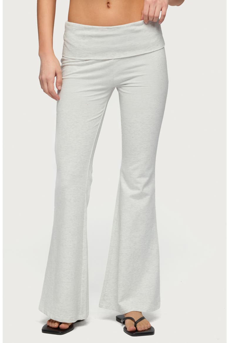 Naomi Foldover Flare Pants, Main, color, GRAY-MELANGE