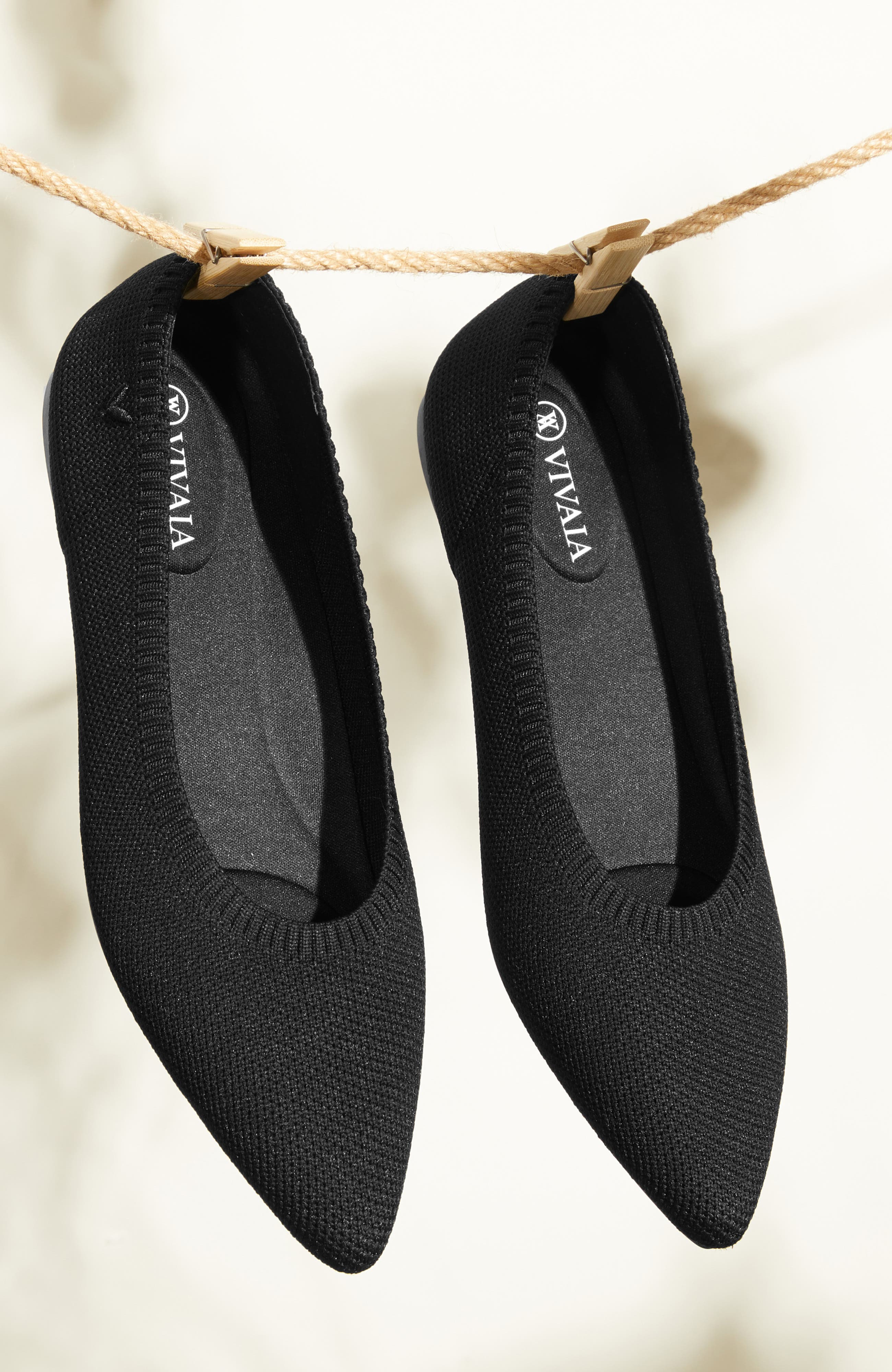 VIVAIA Pointed-Toe Ballet Flats, Alternate, color, Black