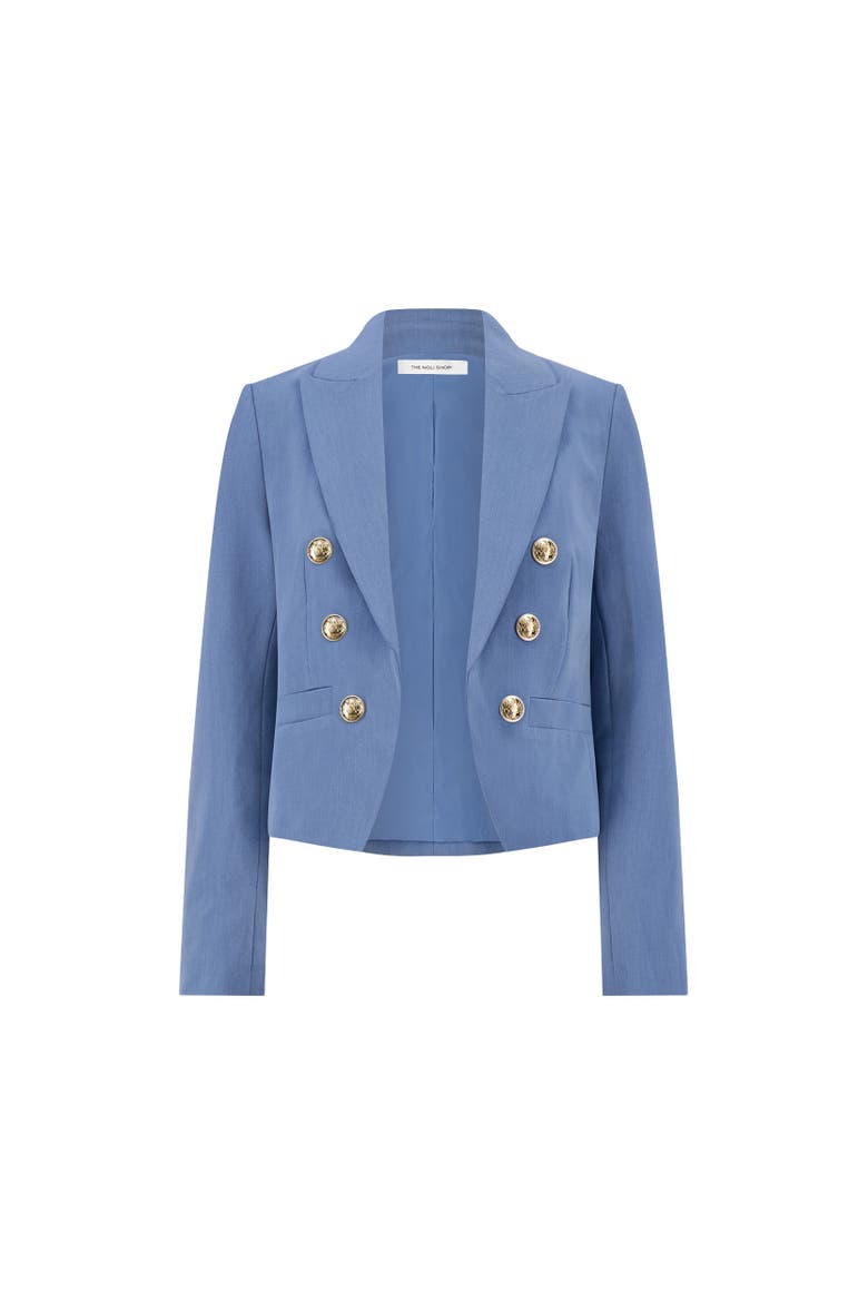 Gabrielle Tweed Double Breasted Blazer, Alternate, color, Serene Blue