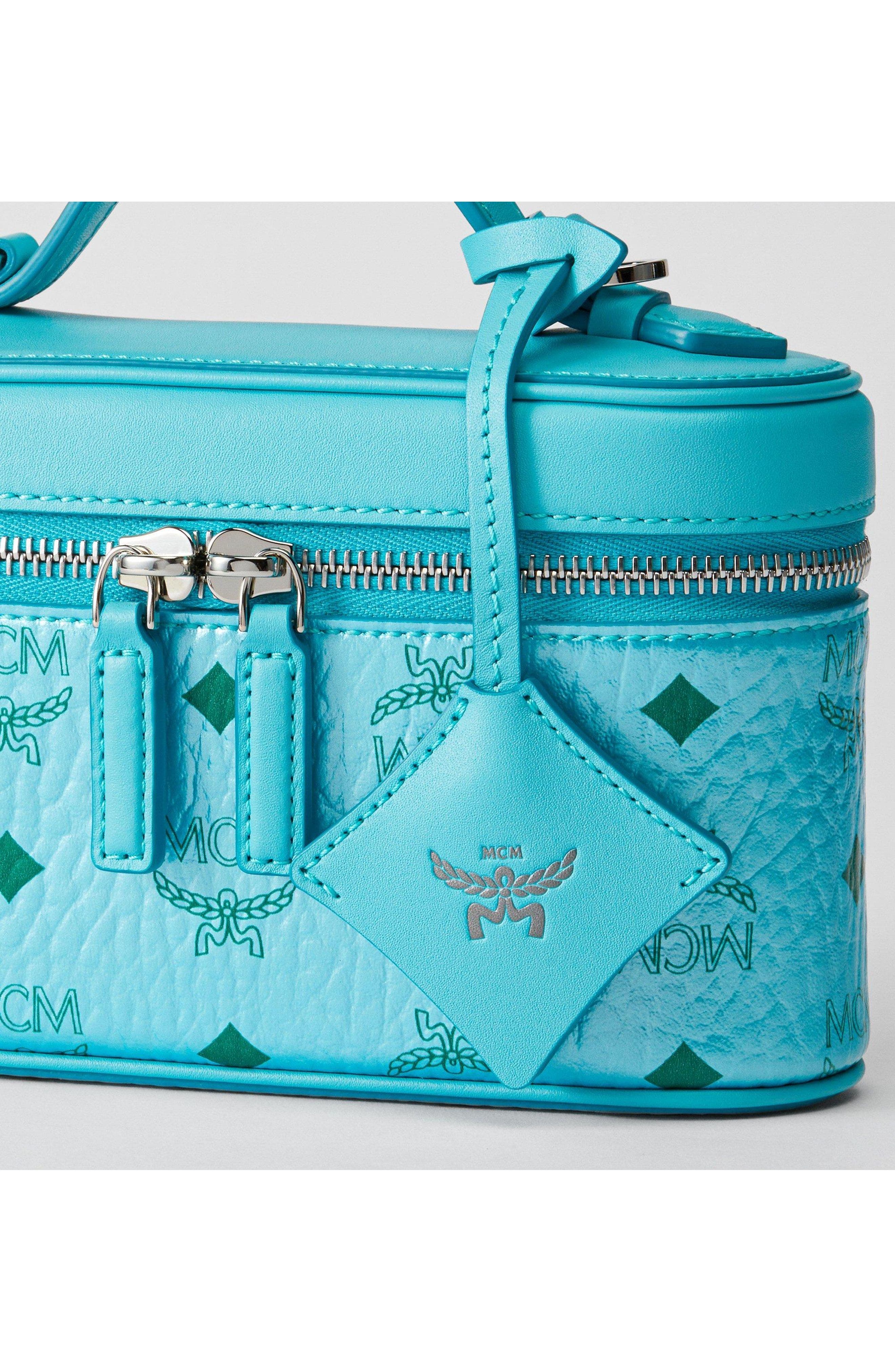 Mini Aren Vanity Case in Visetos, Alternate, color, Blue Ceramic