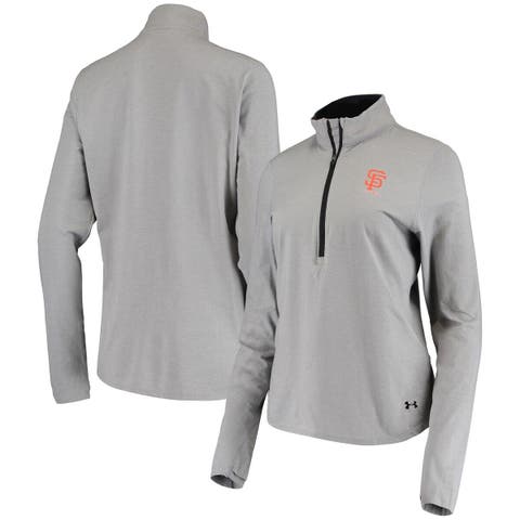 Women's Under Armour Gray San Francisco Giants Tri-Blend Half-Zip Jacket