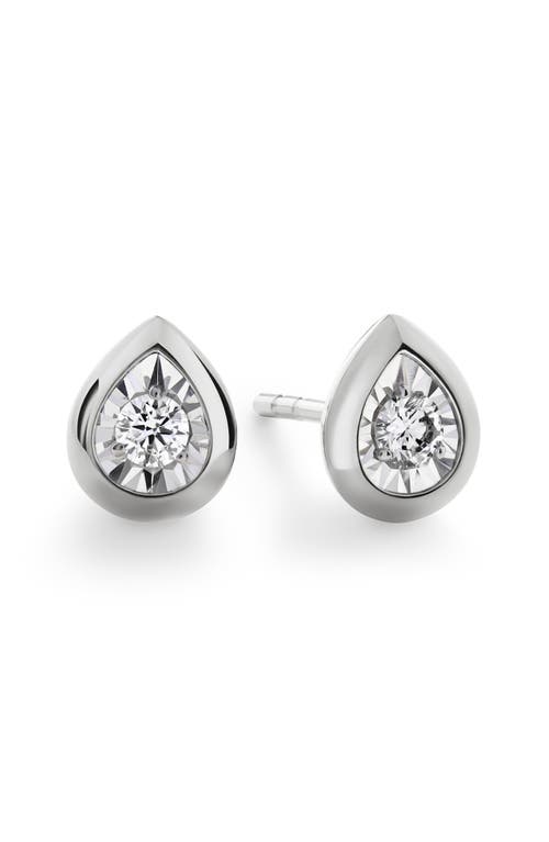Monica Vinader Womens Pear-shaped 0.13ct Lab-grown Diamond And Sterling-silver Stud Earrings In Metallic