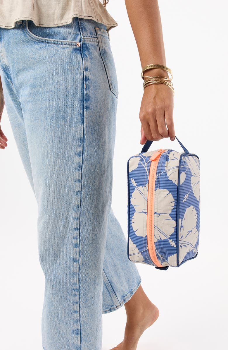 Aloha Collection Salina Tiny Stripe Water Resistant Tyvek<sup>®</sup> Dopp Kit Toiletry Bag, Alternate, color, Navy