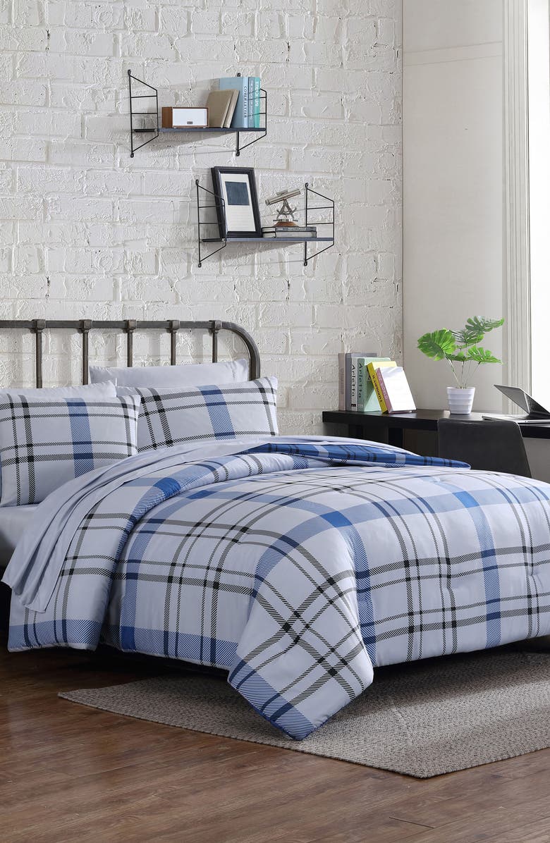 Perry Ellis Peri 7-Piece Queen Comforter Set, Alternate, color, Blue