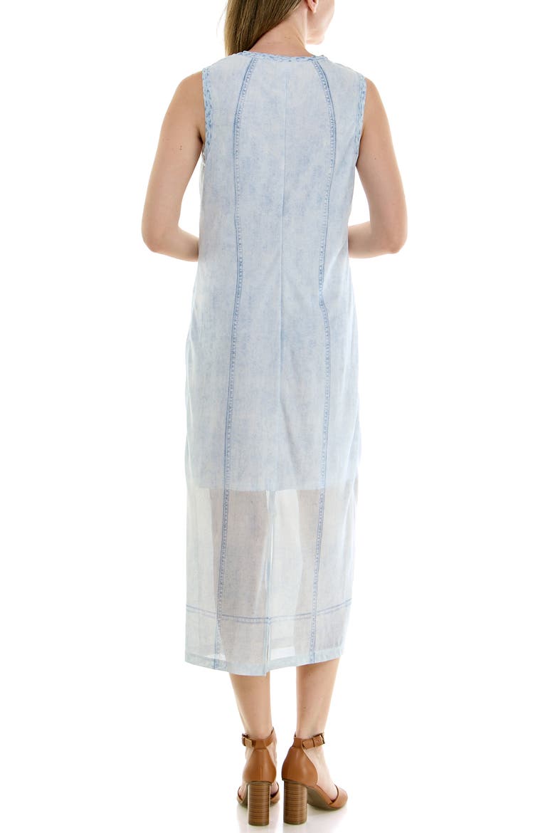 Printed Mesh Midi Tank Dress, Alternate, color, LIGHT DENIM PRINT