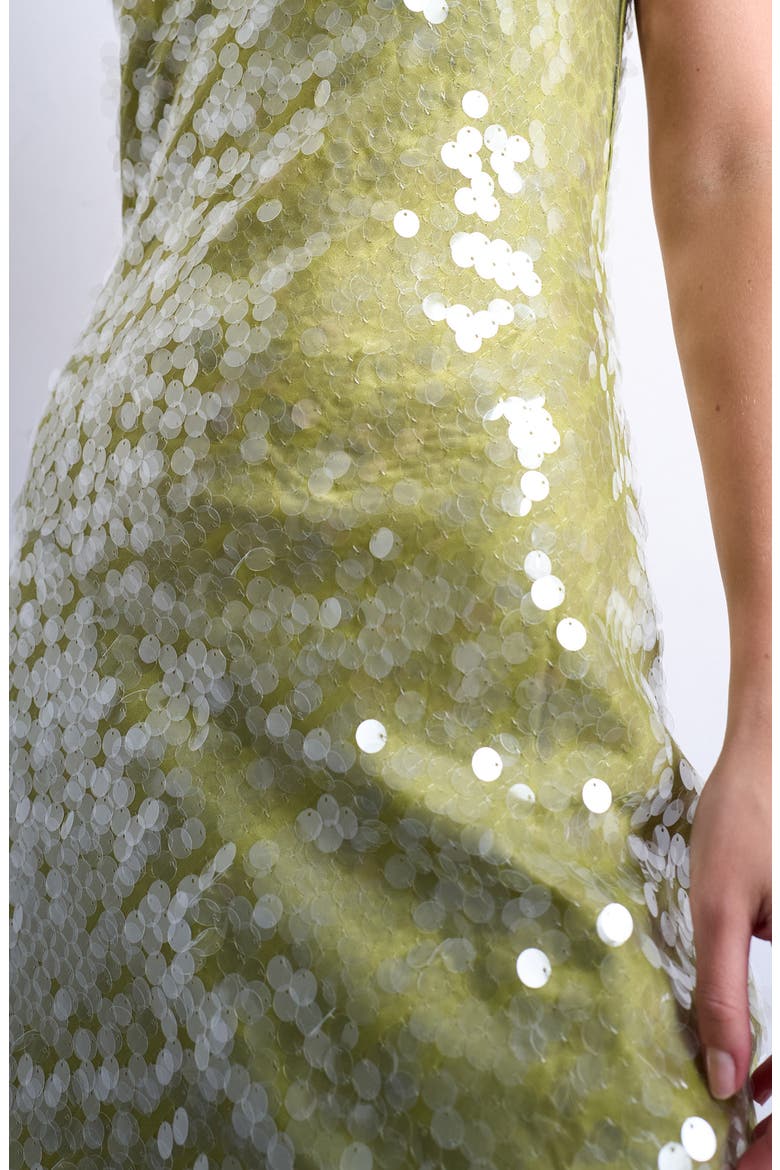 Scoop Neck Sequin Minidress, Alternate, color, MEDIUM GREEN