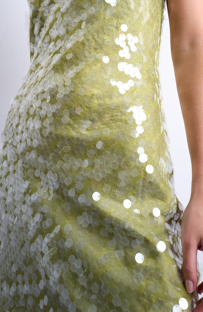 Topshop Scoop Neck Sequin Minidress, Alternate, color,