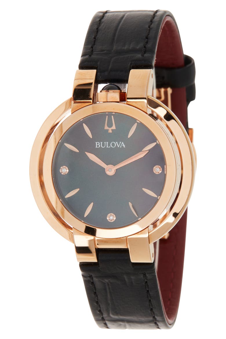 Diamond Dial Bracelet Watch, 35mm - 0.0085 ctw, Main, color, BLACK