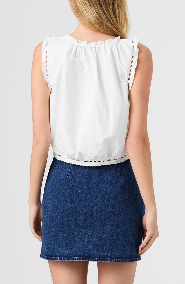 French Connection Alissa Sleeveless Cotton Top, Alternate, color, Linen White