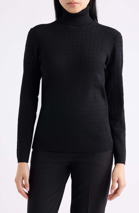 Mini Cable Turtleneck Sweater