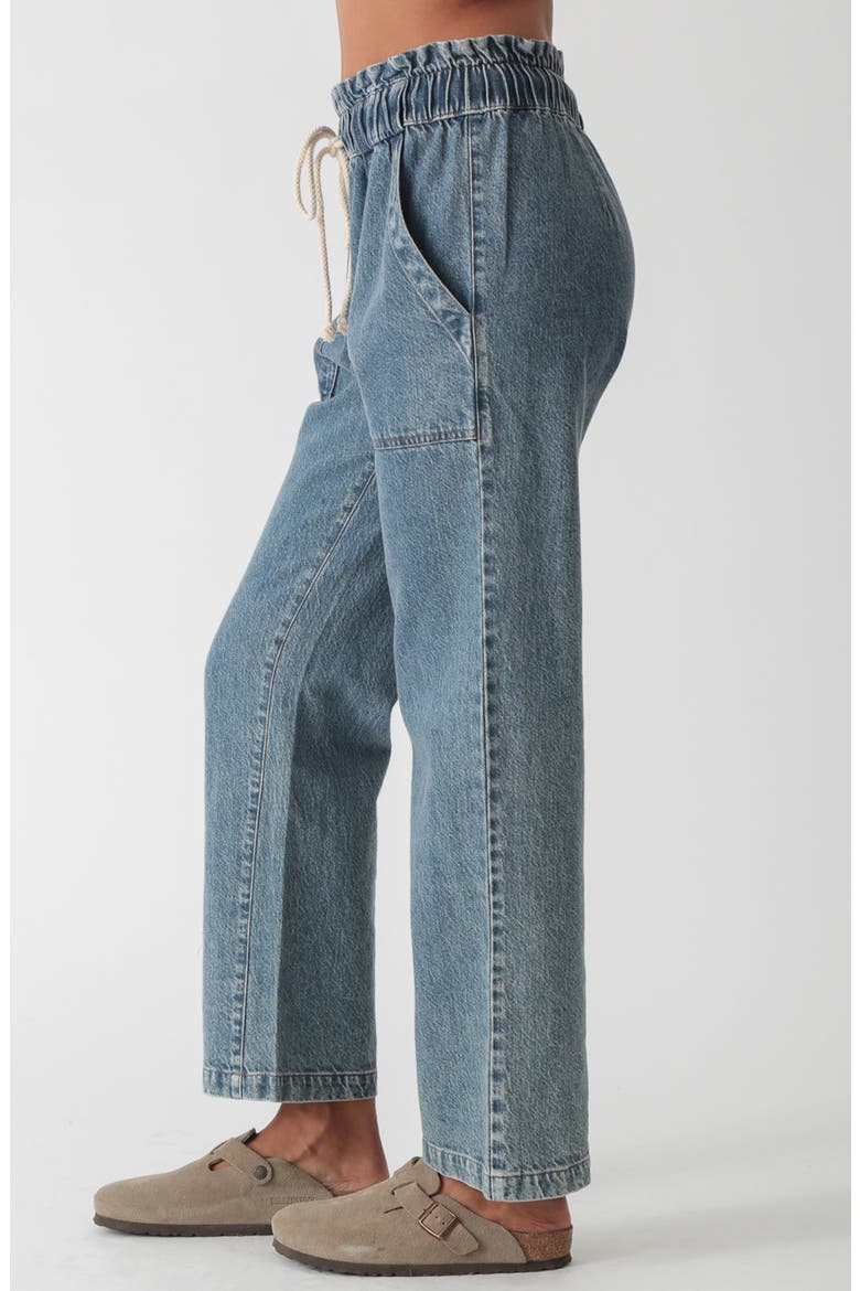 Drawstring Denim Pants, Alternate, color, MEDIUM DENIM BLUE