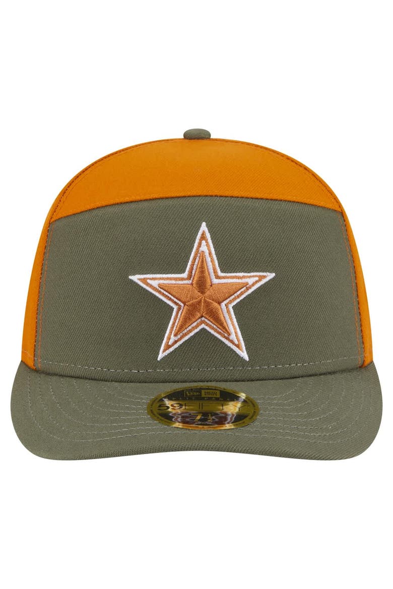 Men's New Era Olive/Brown Dallas Cowboys 2-Tone Color Pack Split Panel 59FIFTY Fitted Hat, Alternate, color, Olive