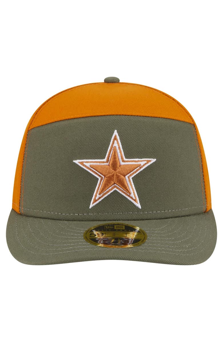 New Era Men's New Era Olive/Brown Dallas Cowboys 2-Tone Color Pack Split Panel 59FIFTY Fitted Hat, Alternate, color, Olive