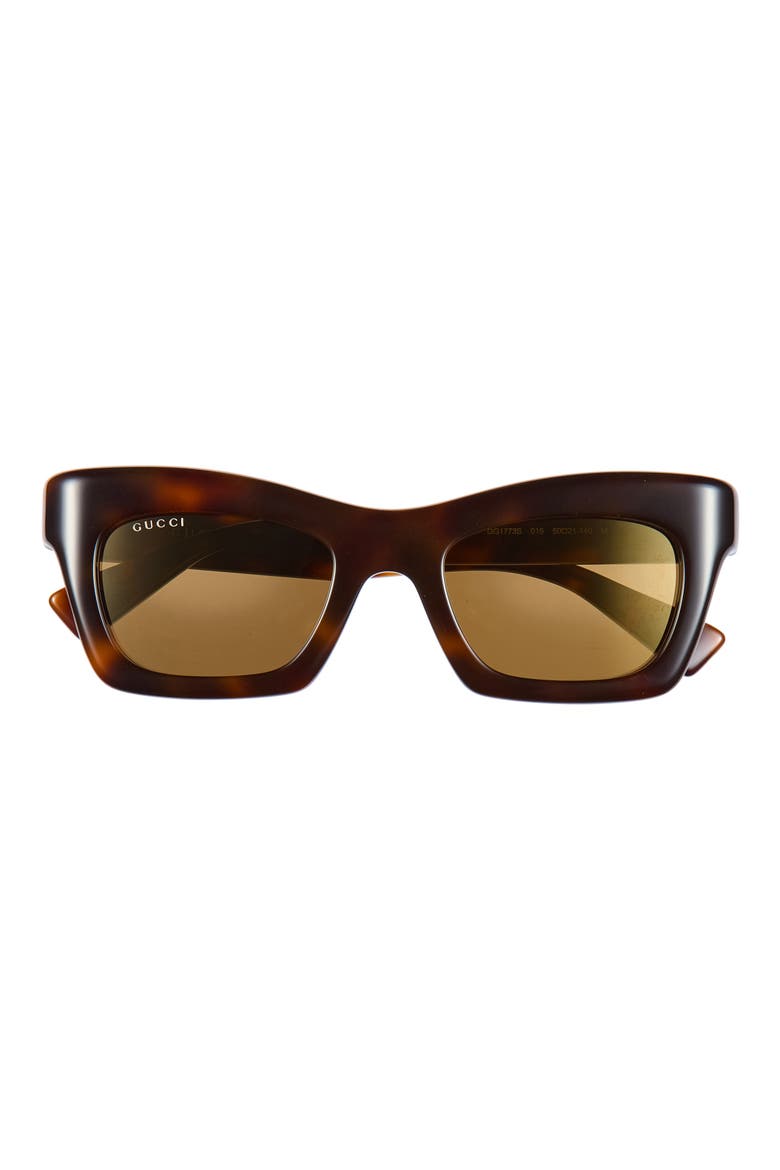 50mm Cat Eye Sunglasses, Main, color, HAVANA HAVANA BROWN
