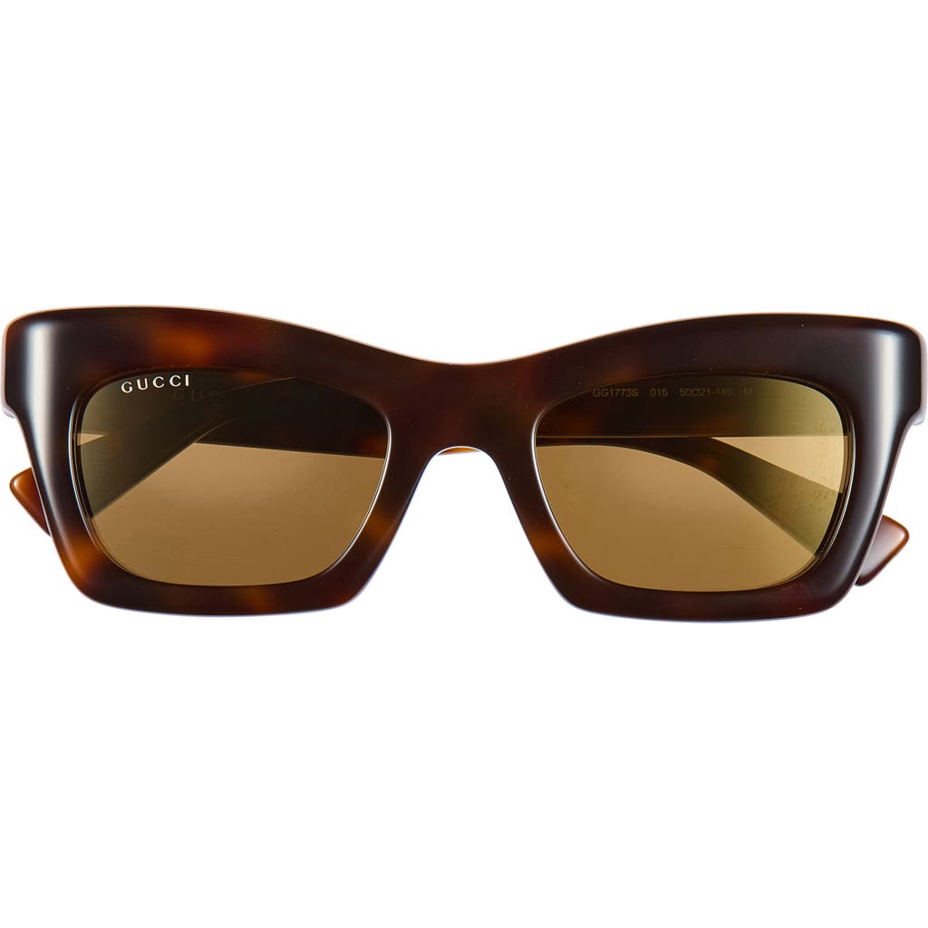 Gucci 50mm Cat Eye Sunglasses In Havana Havana Brown