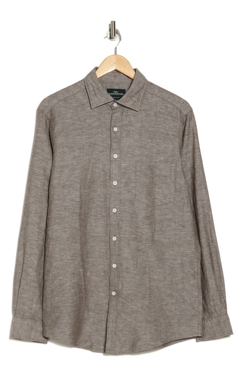 Rodd & Gunn Penrose Linen Blend Button-Up Shirt, Alternate, color, Hazelnut