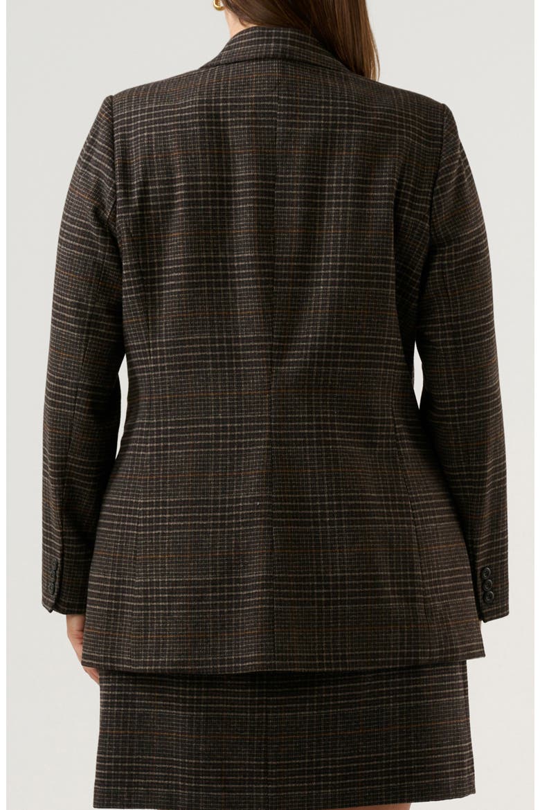 Noel Check Double Breasted Blazer, Alternate, color, CHOCOLATE BOX