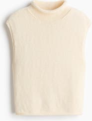 H&M Rolled-edge Mock Turtleneck Sweater Vest