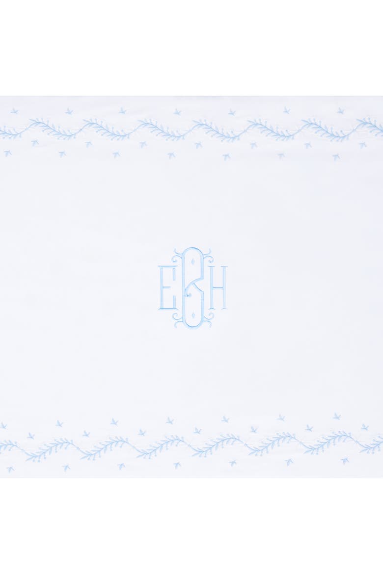 Kids' Embroidered Crib Sheet, Alternate, color, Sky