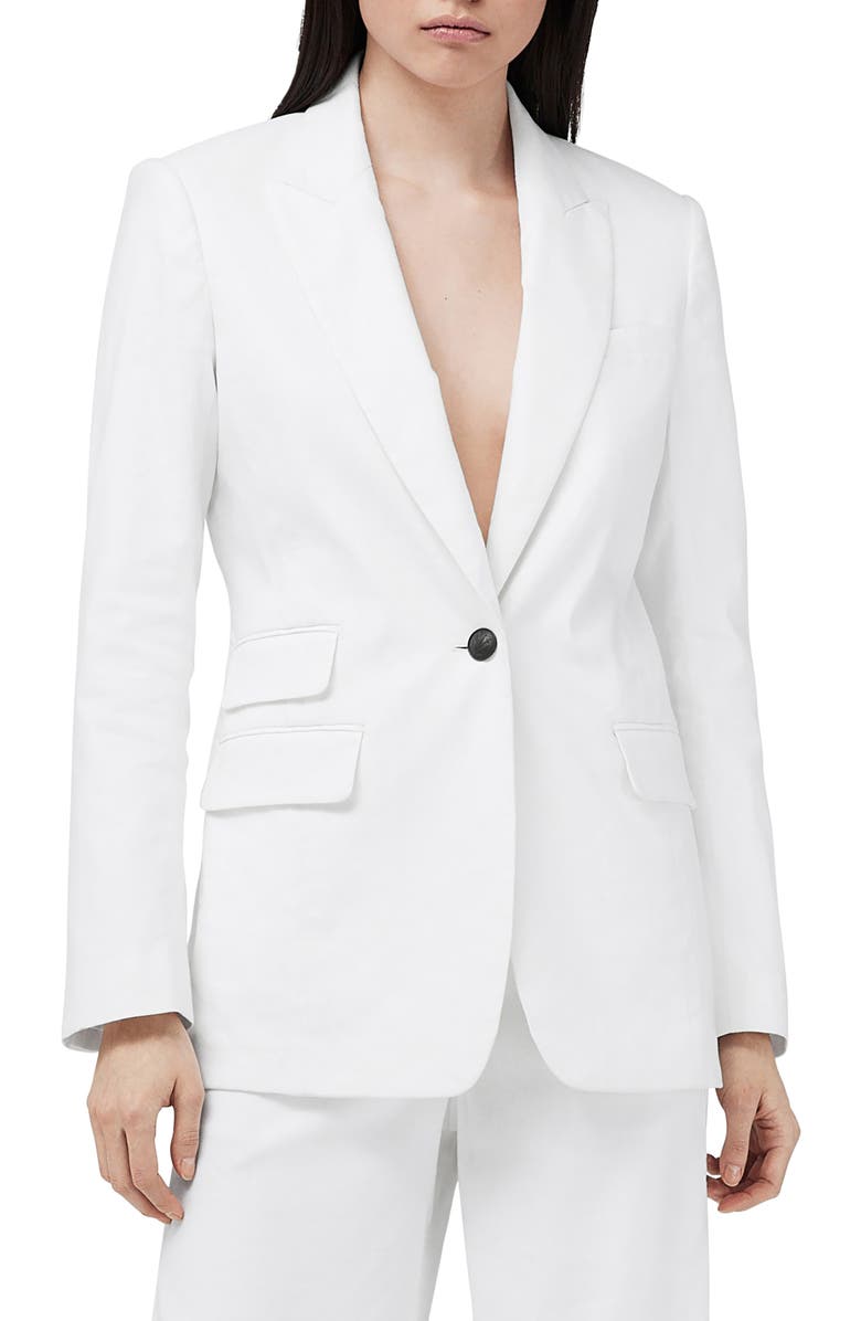 rag & bone Foster Linen Blend Blazer, Main, color, White