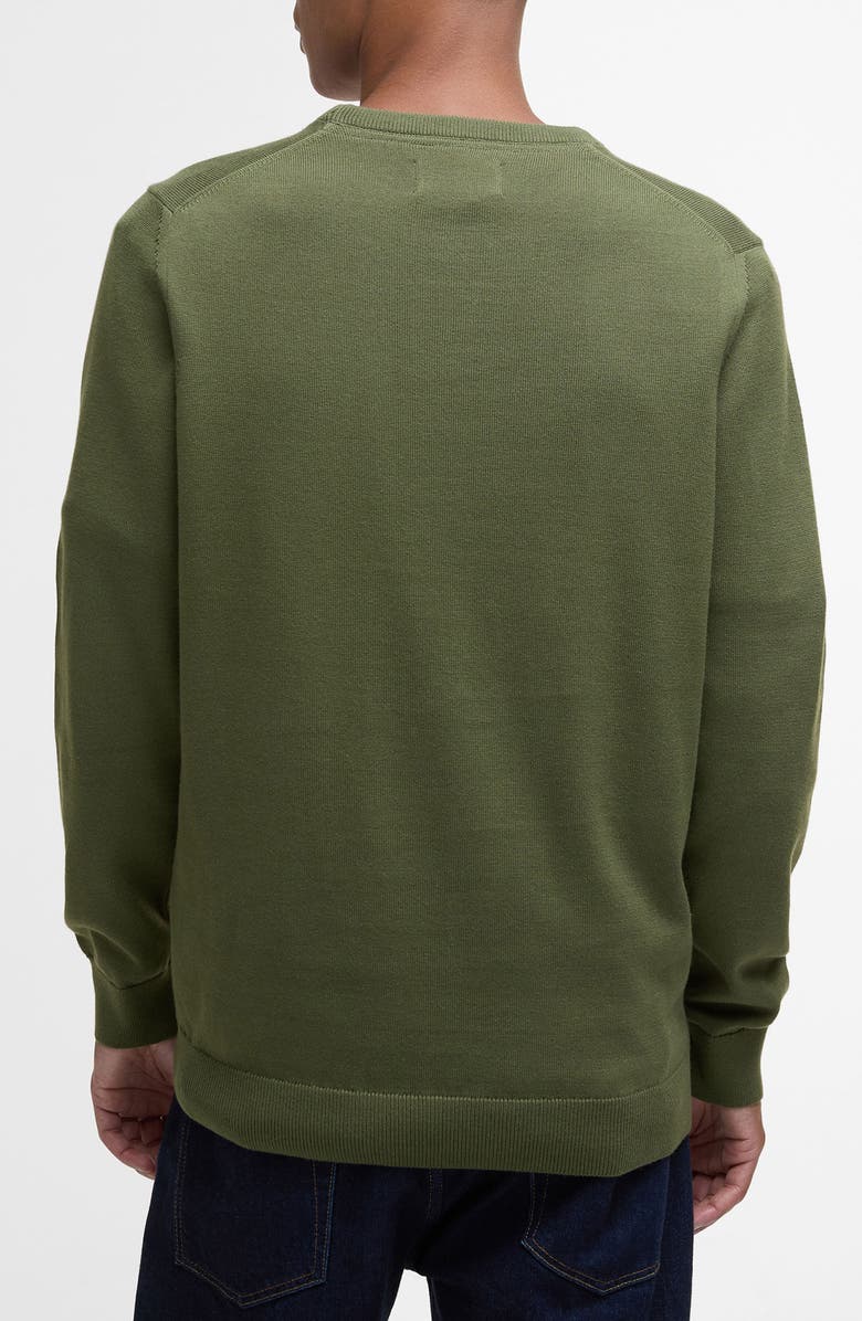 Barbour Solid Cotton Crewneck Sweater, Alternate, color, Winter Moss