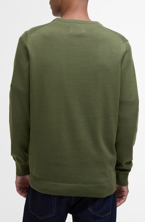 Barbour Solid Cotton Crewneck Sweater In Green
