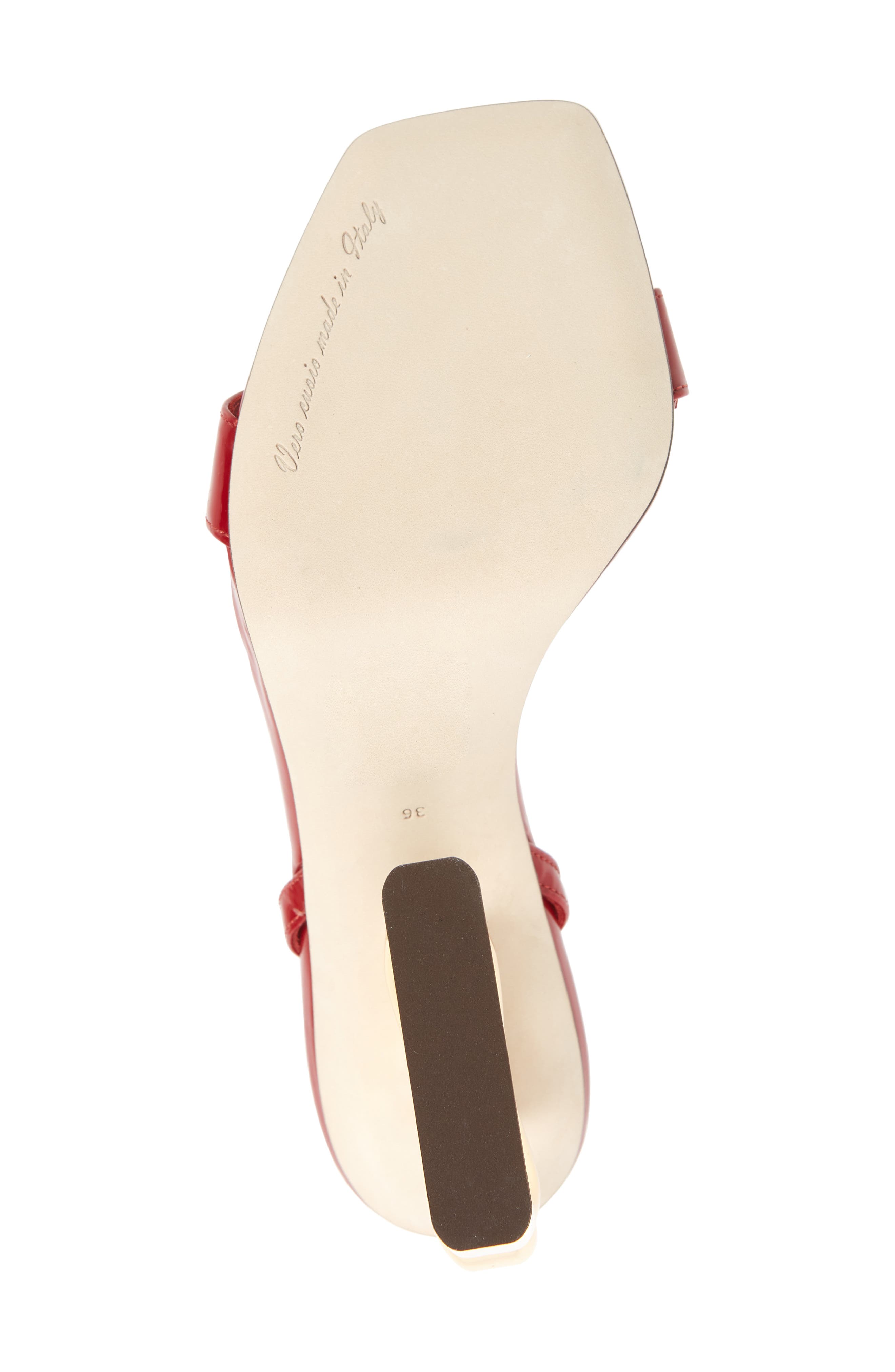 Logo Heel Ankle Strap Sandal, Alternate, color, ROSSO