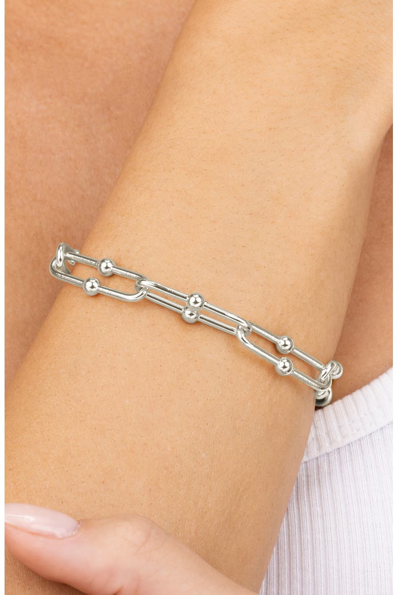 Joana Stirrup Link Chain Bracelet, Alternate, color, SILVER
