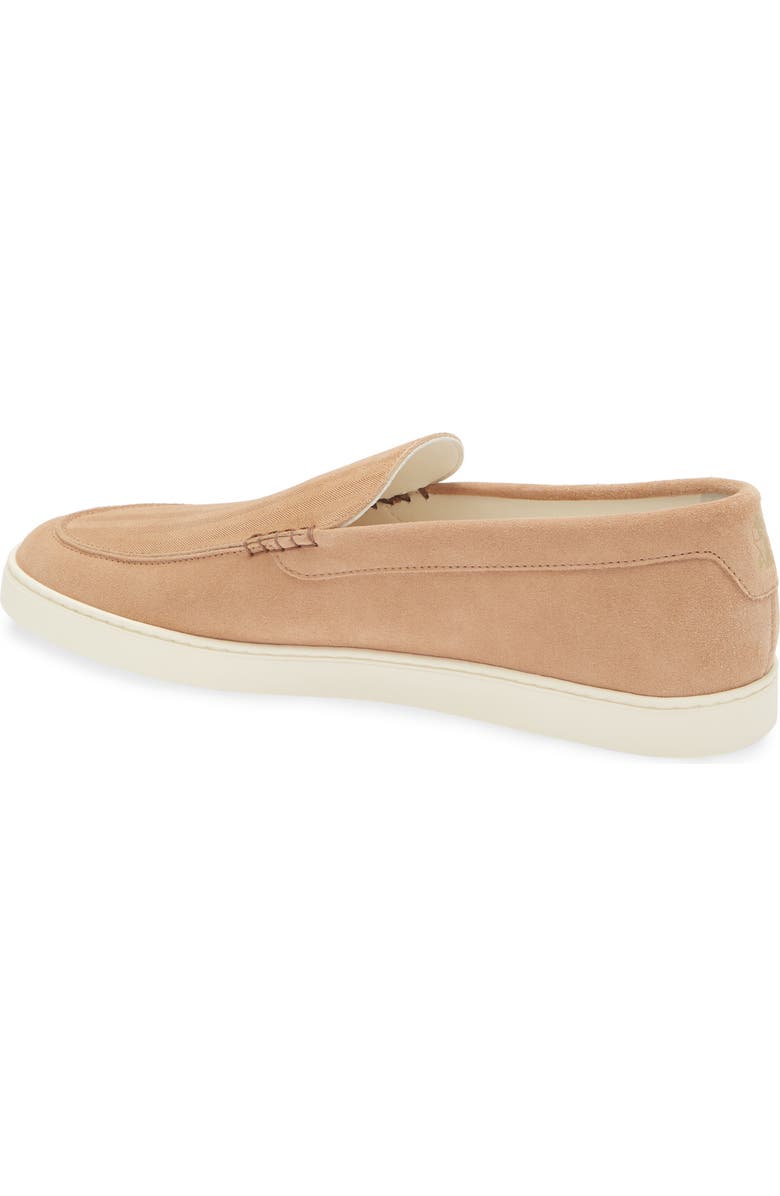 Brunello Cucinelli Chevron Embossed Suede Loafer, Alternate, color, Light Brown