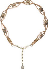 Vince Camuto Resin Concho Faux Leather Belt