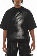 Cult of Individuality Imitation Pearl Embellished Beauty Graphic T-Shirt