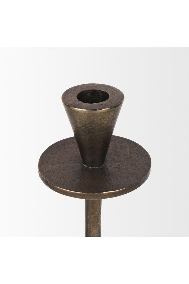 Petria Antiqued Textured Metal Taper Candle Holders, Alternate, color, Antiqued Gold