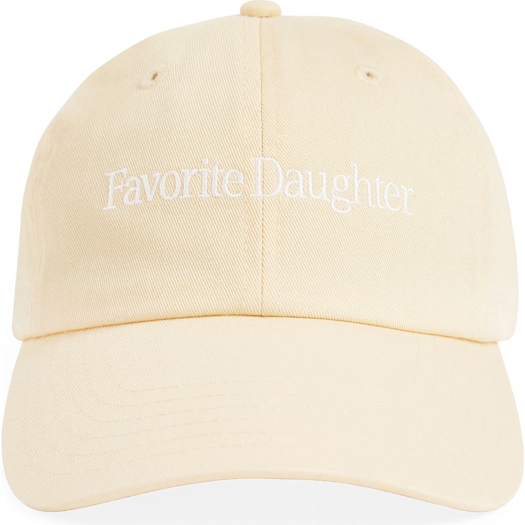 Favorite Daughter Classic Logo Cotton Twill Baseball Cap in Buttercream/whit at Nordstrom