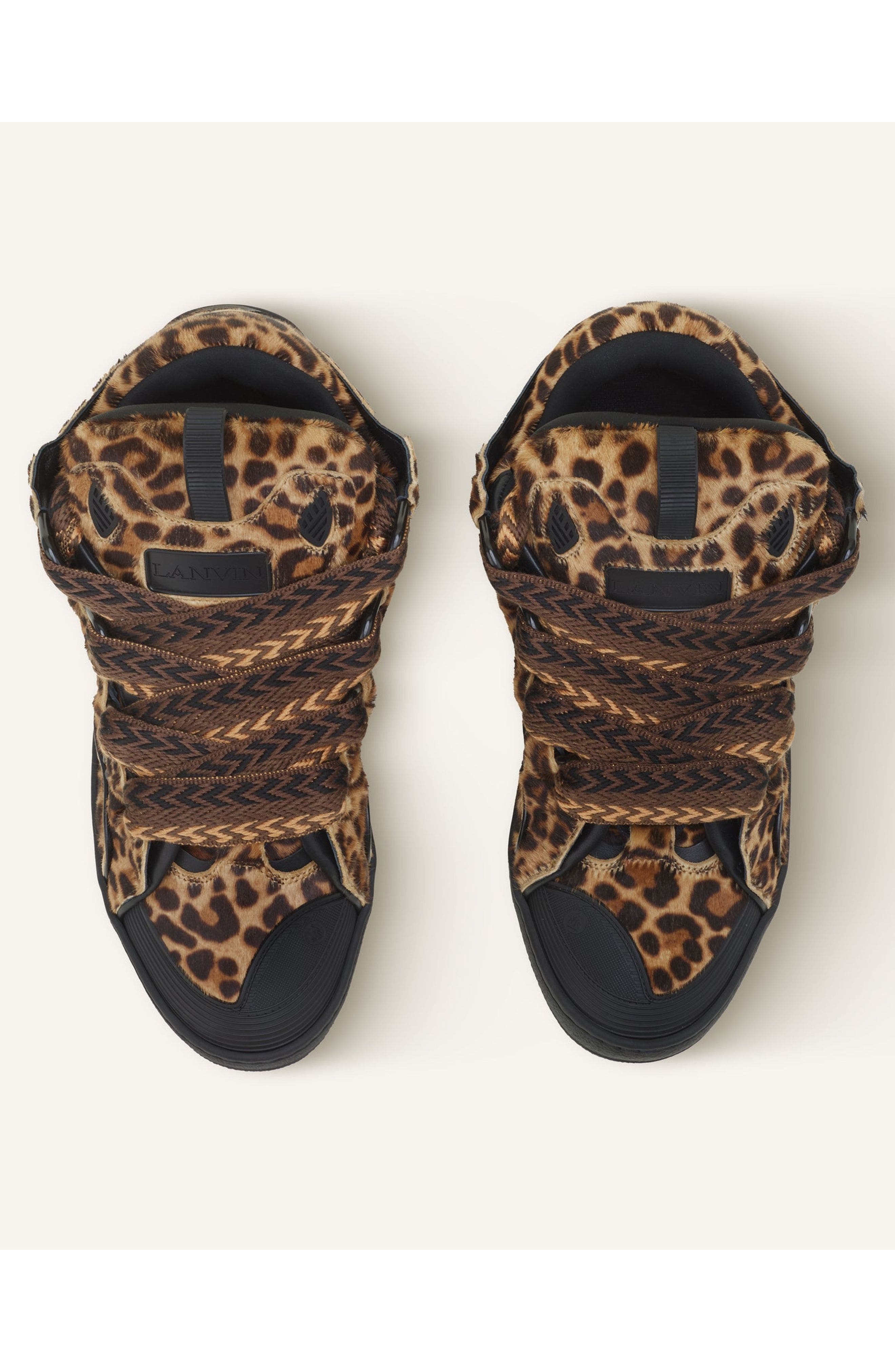 Lanvin Curb Sneakers In Pony, Alternate, color, Beige/Black