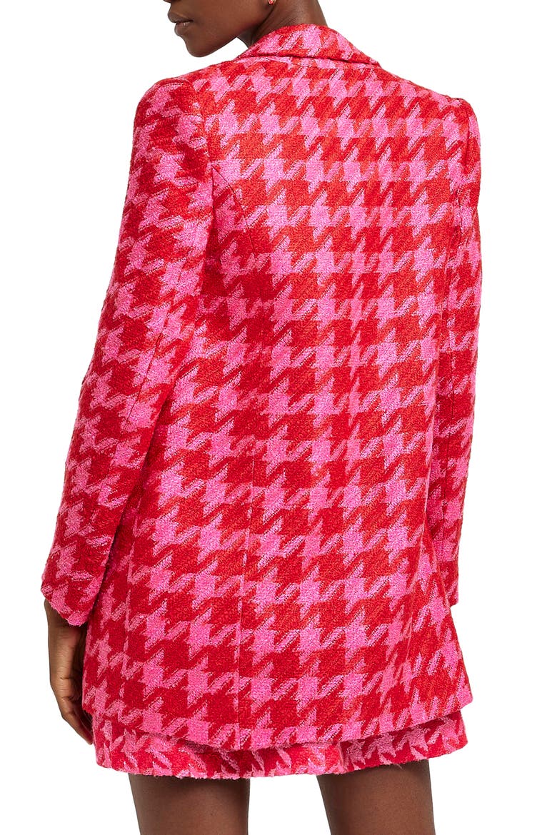 Houndstooth Bouclé Blazer, Alternate, color, PINK
