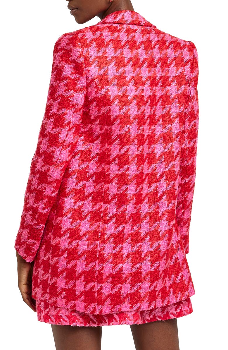 River Island Houndstooth Bouclé Blazer, Alternate, color,