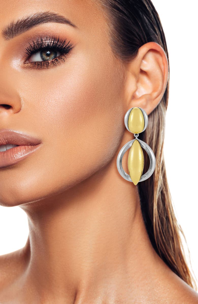 SPHERA MILANO Two-Tone Drop Earrings, Alternate, color, Gold