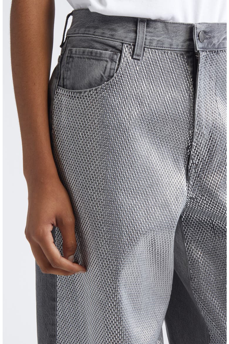Bibi Crystal Embellished Balloon Leg Jeans, Alternate, color, STAPLED BLACK